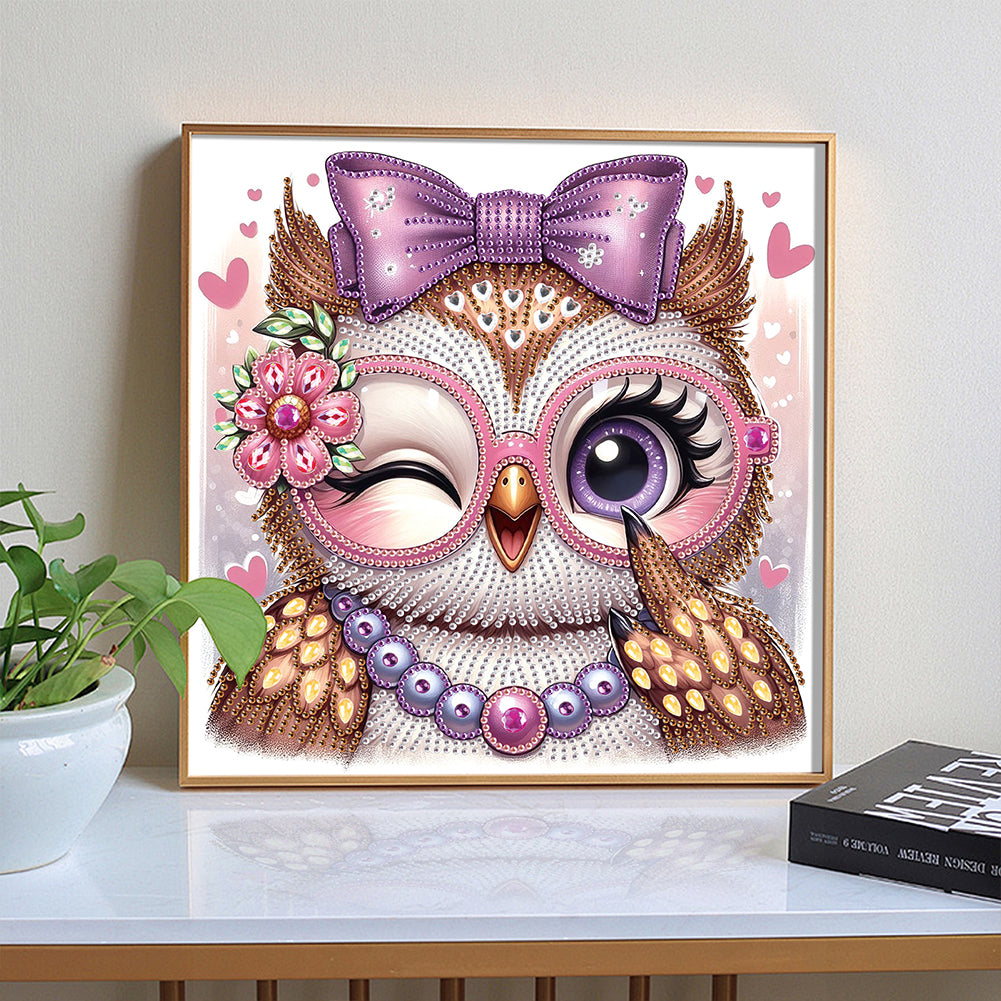 Cartoon Owl - Special Shaped Drill Diamond Painting 30*30CM