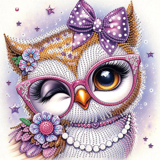Cartoon Owl - Special Shaped Drill Diamond Painting 30*30CM