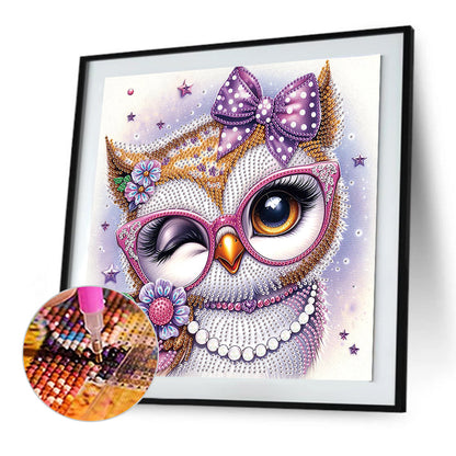 Cartoon Owl - Special Shaped Drill Diamond Painting 30*30CM