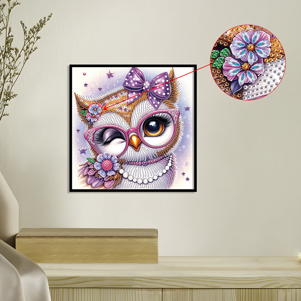 Cartoon Owl - Special Shaped Drill Diamond Painting 30*30CM