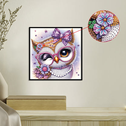Cartoon Owl - Special Shaped Drill Diamond Painting 30*30CM