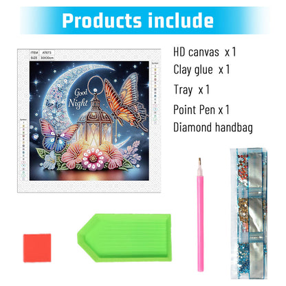 Crescent Butterfly - Special Shaped Drill Diamond Painting 30*30CM