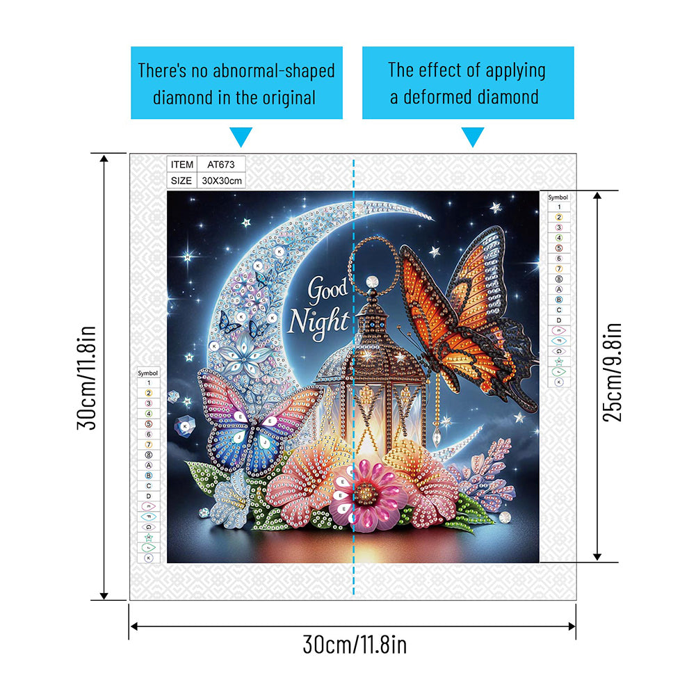 Crescent Butterfly - Special Shaped Drill Diamond Painting 30*30CM