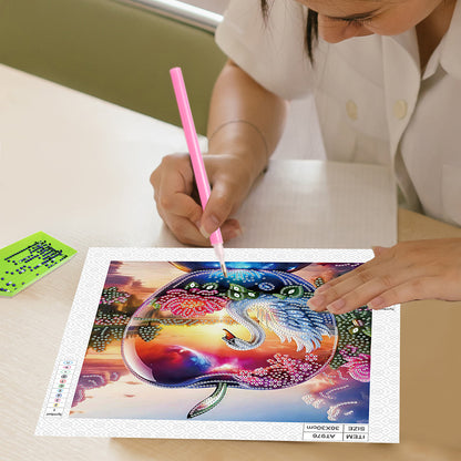 Crystal Ball Swan - Special Shaped Drill Diamond Painting 30*30CM
