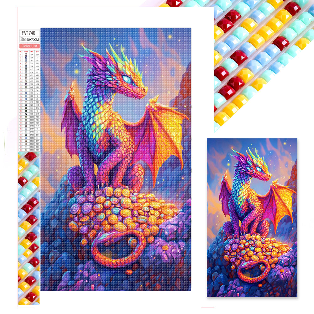 Dragon On Gold Coin - Full Square Drill Diamond Painting 40*70CM