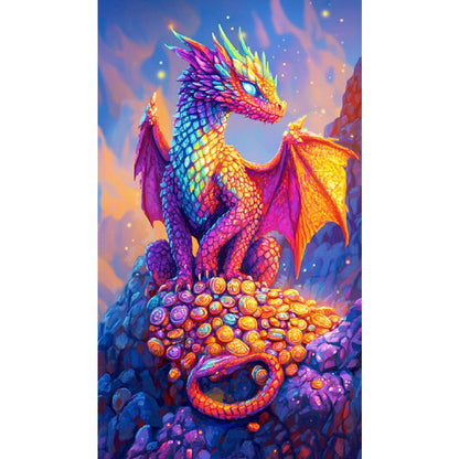 Dragon On Gold Coin - Full Square Drill Diamond Painting 40*70CM