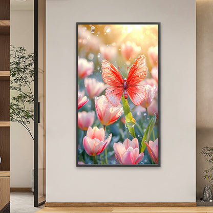 Pink Butterfly - Full Square Drill Diamond Painting 40*70CM