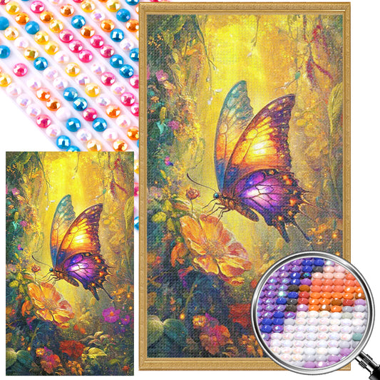 Butterfly In The Forest - Full AB Round Drill Diamond Painting 40*70CM
