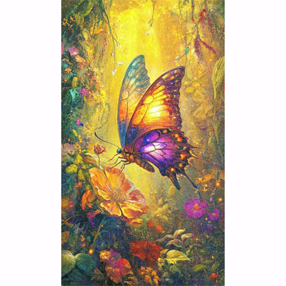 Butterfly In The Forest - Full AB Round Drill Diamond Painting 40*70CM