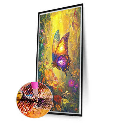 Butterfly In The Forest - Full AB Round Drill Diamond Painting 40*70CM