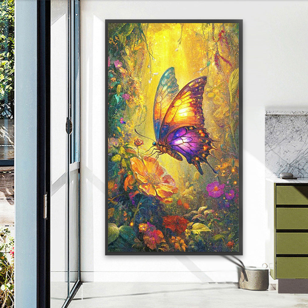 Butterfly In The Forest - Full AB Round Drill Diamond Painting 40*70CM