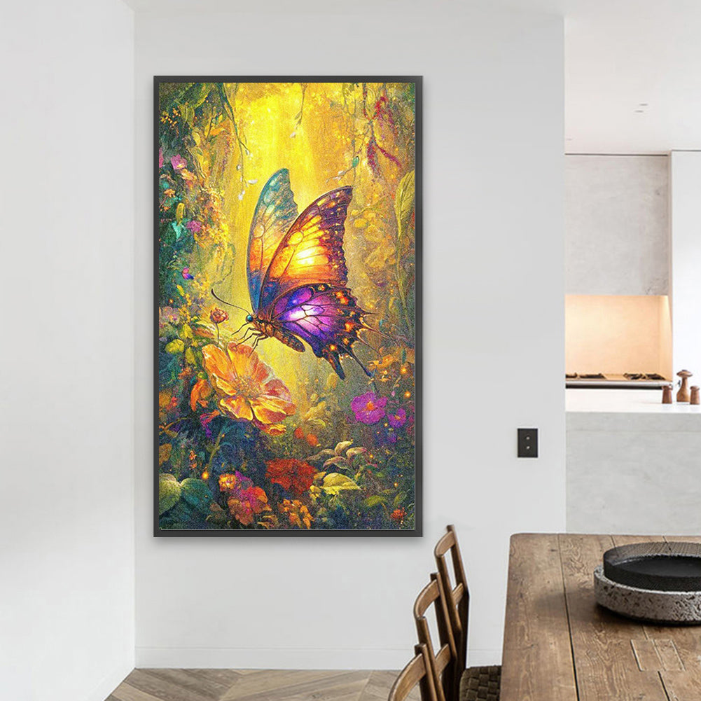 Butterfly In The Forest - Full AB Round Drill Diamond Painting 40*70CM
