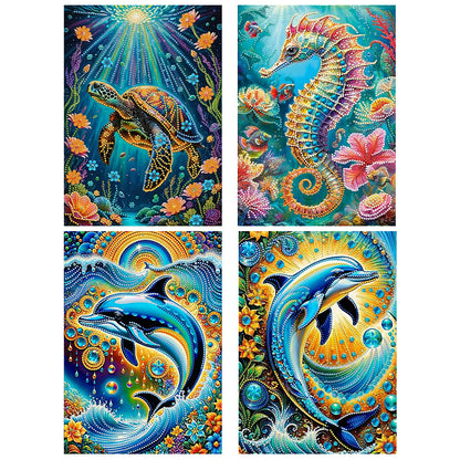 Marine Animals - Special Shaped Drill Diamond Painting 30*40CM