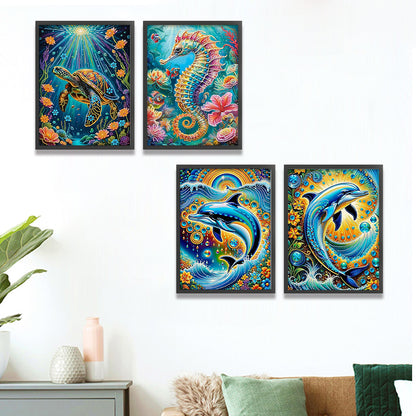Marine Animals - Special Shaped Drill Diamond Painting 30*40CM