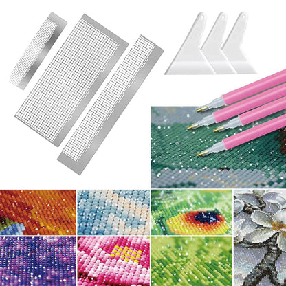 3Pcs Stainless Steel Diamond Painting Ruler 400 800 1020/216 400 800 Blank Grids
