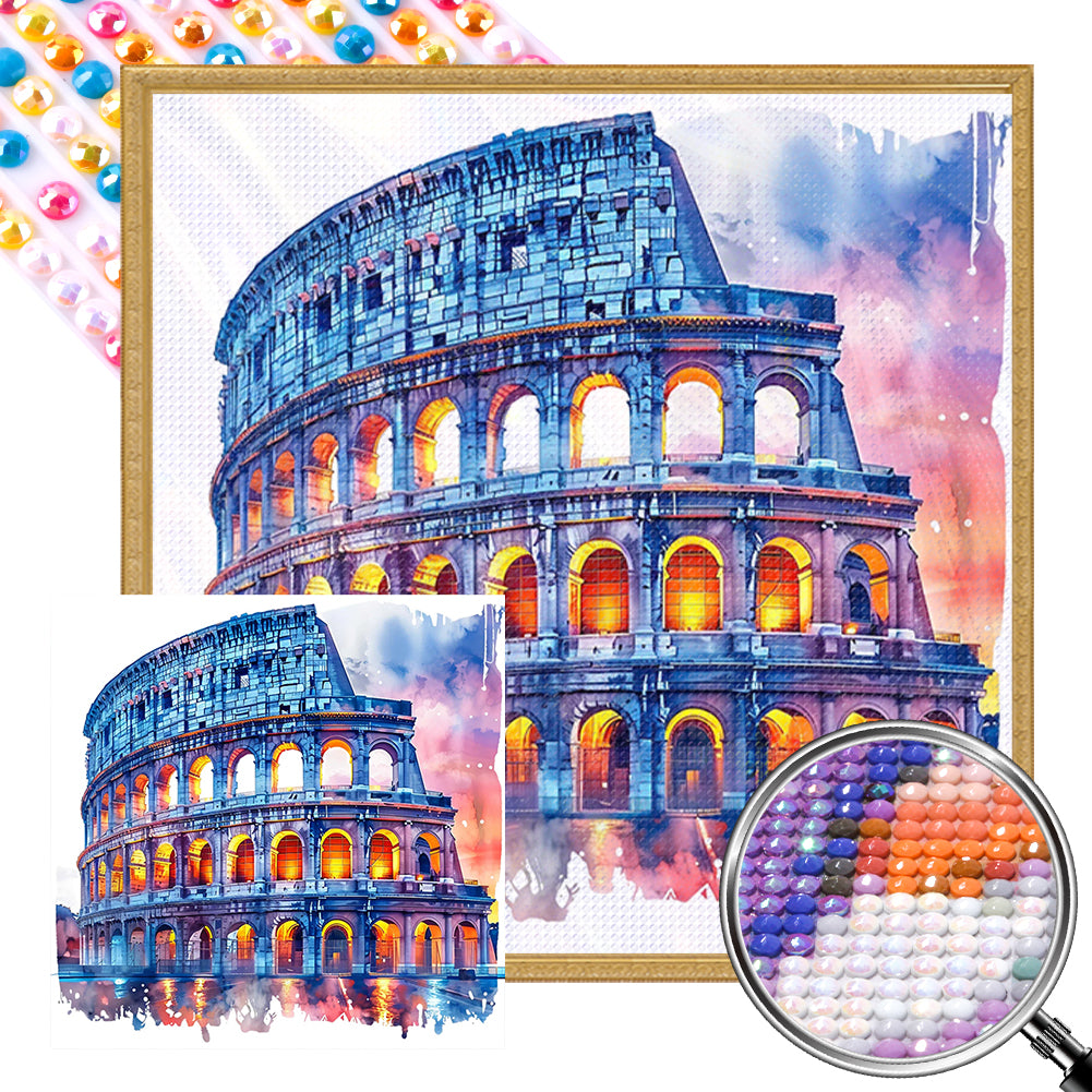 Colosseum In Rome, Italy - Full AB Round Drill Diamond Painting 40*40CM