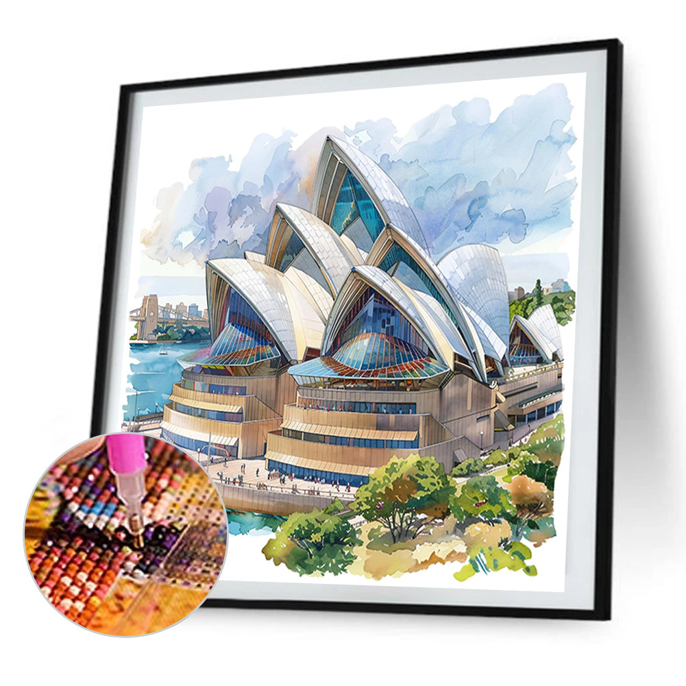 Sydney Opera House In Australia - Full AB Round Drill Diamond Painting 40*40CM