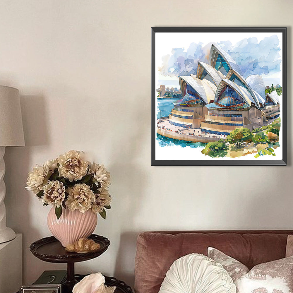 Sydney Opera House In Australia - Full AB Round Drill Diamond Painting 40*40CM