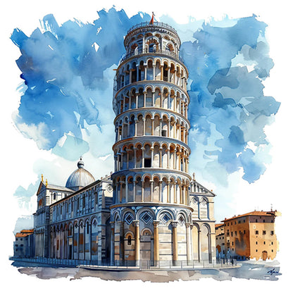 Leaning Tower Of Pisa In Italy - Full AB Round Drill Diamond Painting 40*40CM