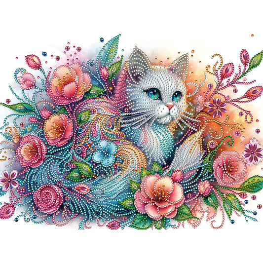 Cat - Special Shaped Drill Diamond Painting 40*30CM