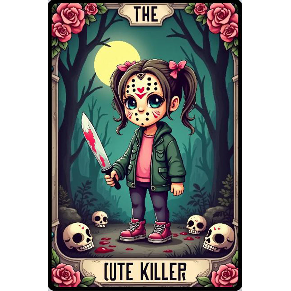 Halloween Horror Movie Tarot Cards - Full Round Drill Diamond Painting 40*60CM