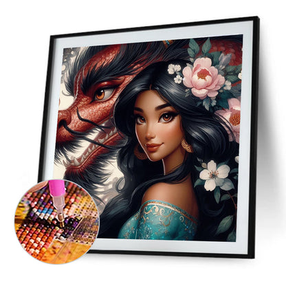 Disney Princess And Dragon - Full Round Drill Diamond Painting 40*40CM