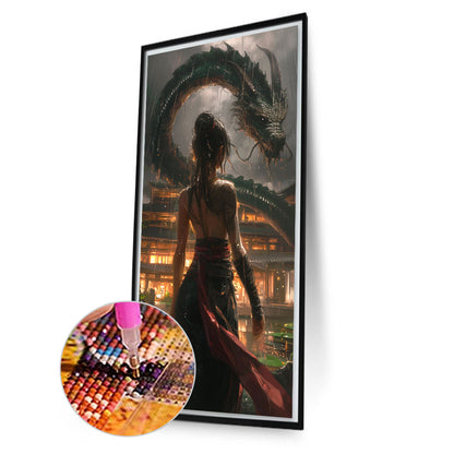 Dragon And Girl - Full Round Drill Diamond Painting 40*70CM