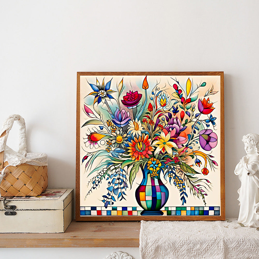 Abstract Flowers - Full Round Drill Diamond Painting 30*30CM