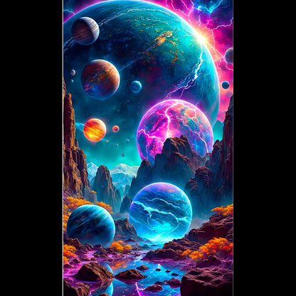 Mountain Scenery - Full Round Drill Diamond Painting 40*70CM