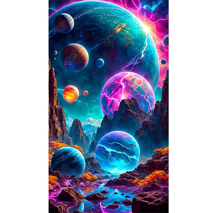 Mountain Scenery - Full Round Drill Diamond Painting 40*70CM