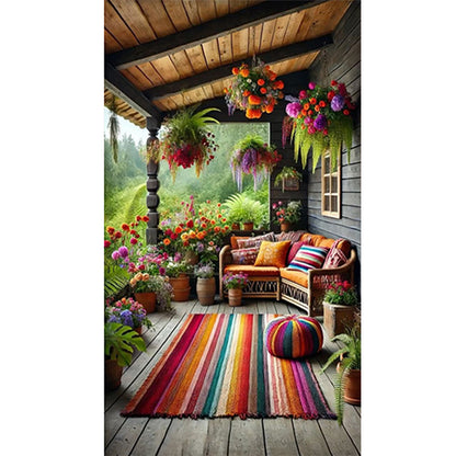 Balcony Scenery - Full Round Drill Diamond Painting 40*70CM