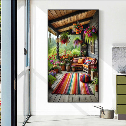 Balcony Scenery - Full Round Drill Diamond Painting 40*70CM