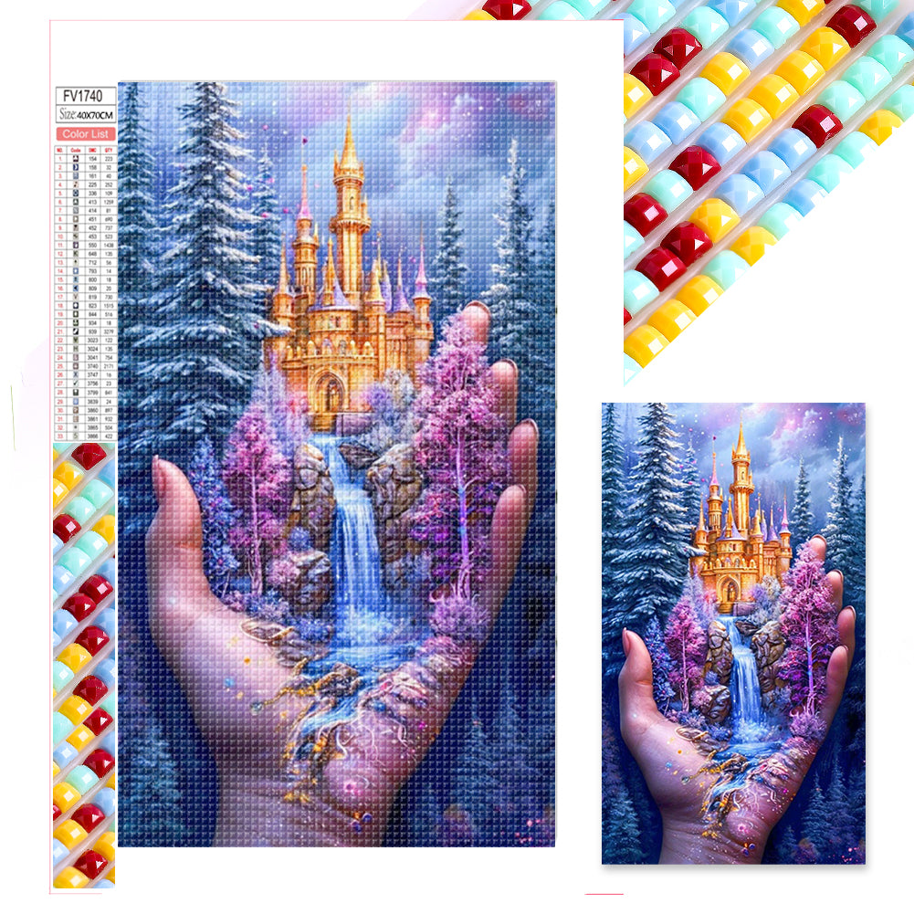 Castle In The Woods - Full Square Drill Diamond Painting 40*70CM