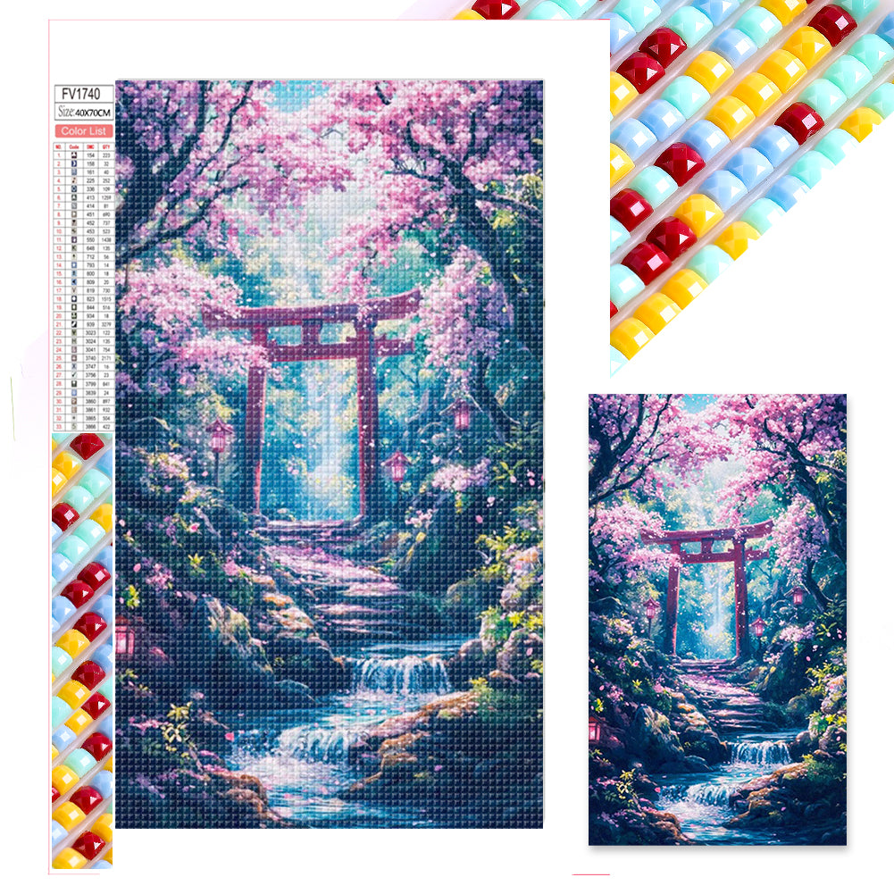 Japanese Shrine - Full Square Drill Diamond Painting 40*70CM