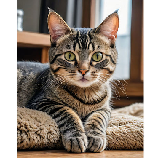 Cat - Full Round Drill Diamond Painting 40*50CM
