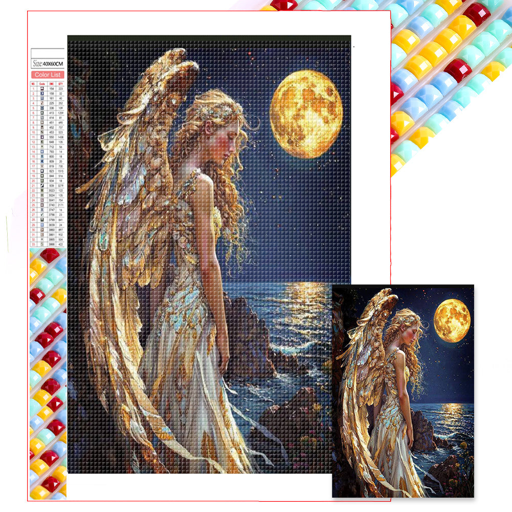 Moon Angel - Full Square Drill Diamond Painting 40*60CM