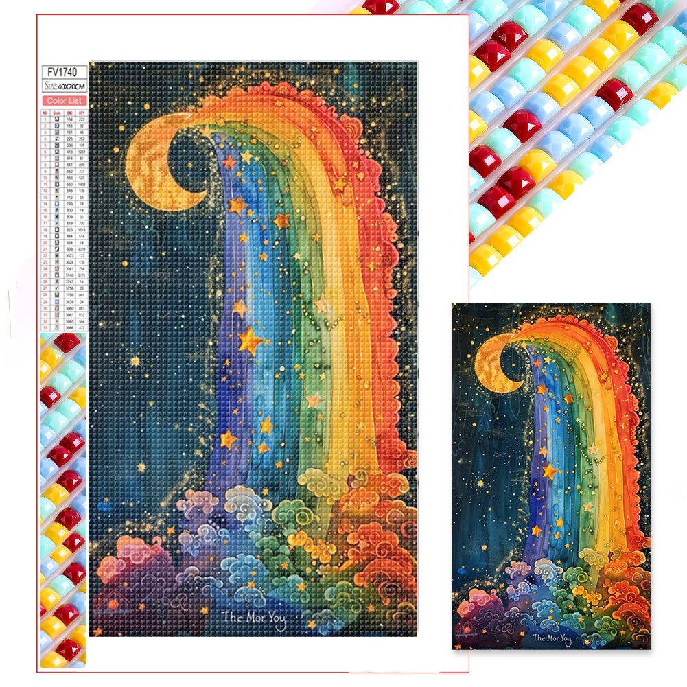 Rainbow Moonlight - Full Square Drill Diamond Painting 40*70CM