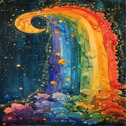 Rainbow Moonlight - Full Square Drill Diamond Painting 40*70CM