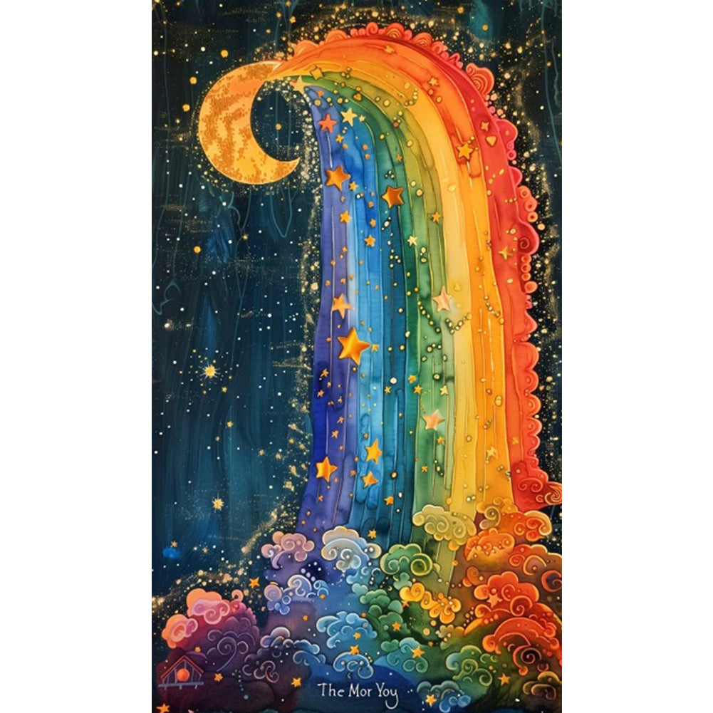 Rainbow Moonlight - Full Square Drill Diamond Painting 40*70CM