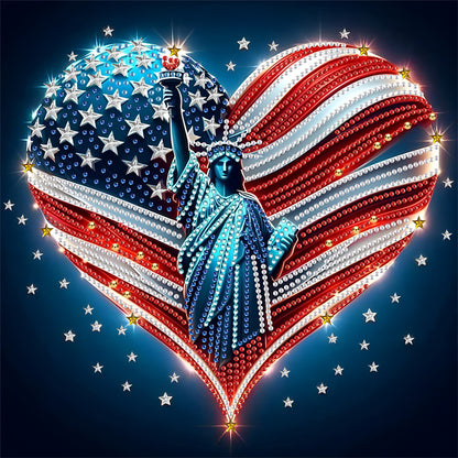 American Flag Independence Day - Special Shaped Drill Diamond Painting 30*30CM