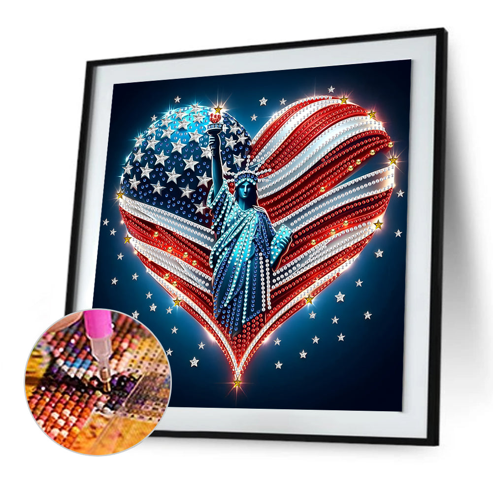 American Flag Independence Day - Special Shaped Drill Diamond Painting 30*30CM
