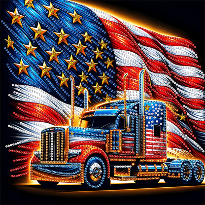 American Flag Independence Day - Special Shaped Drill Diamond Painting 30*30CM