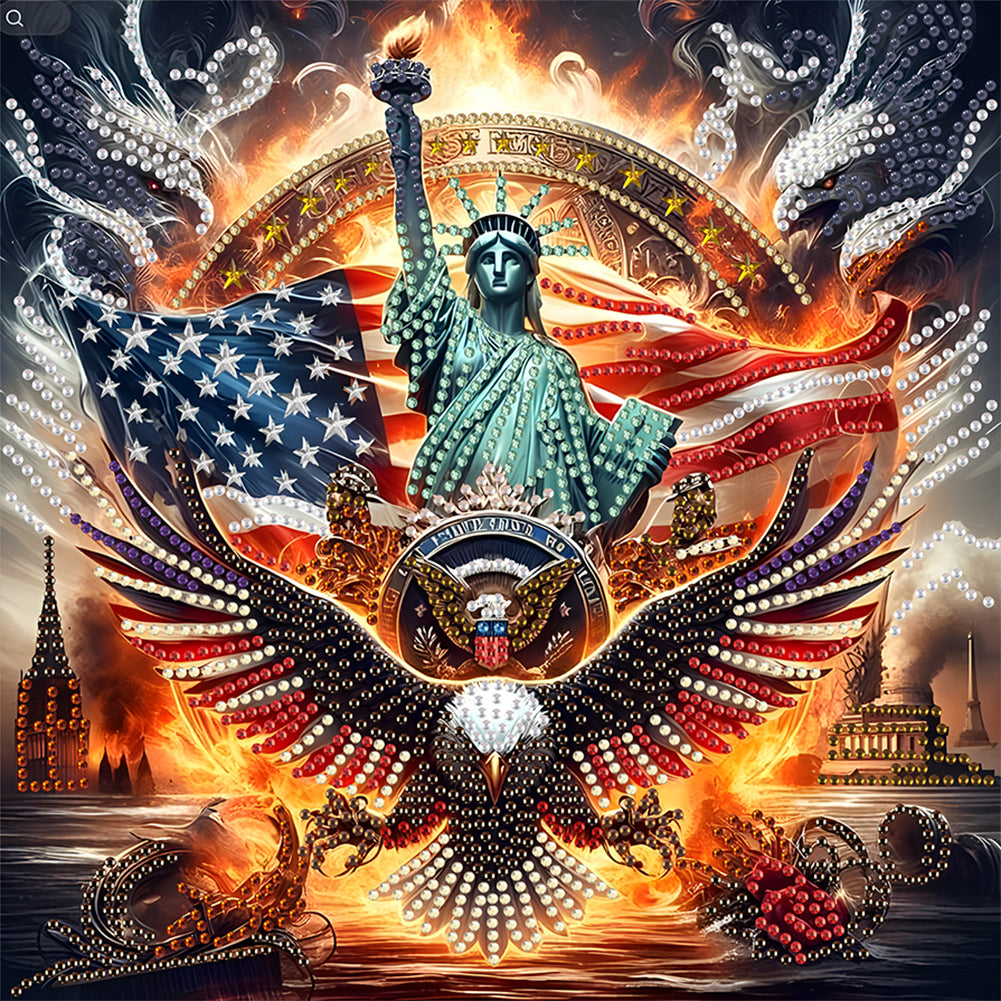 American Flag Independence Day - Special Shaped Drill Diamond Painting 30*30CM