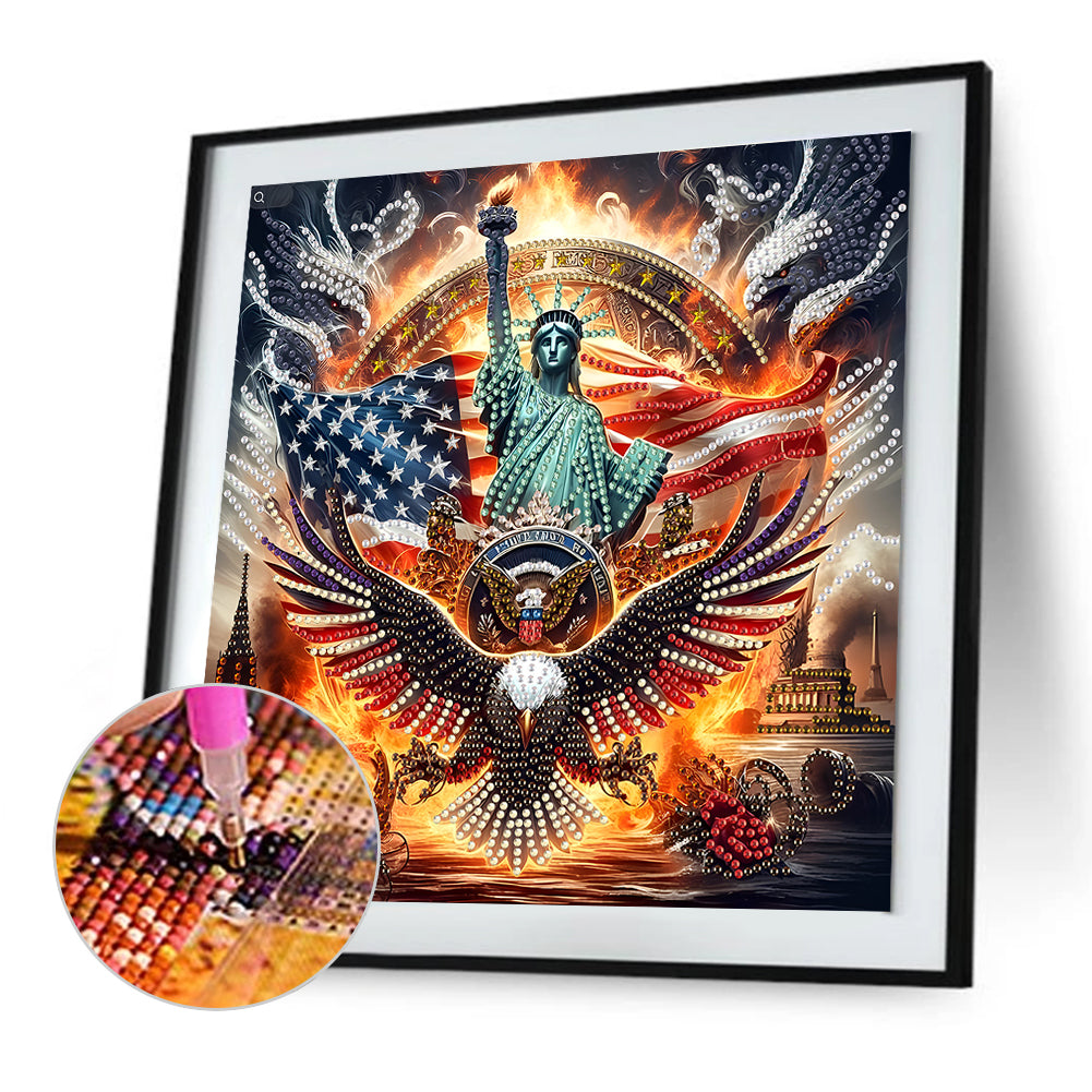 American Flag Independence Day - Special Shaped Drill Diamond Painting 30*30CM