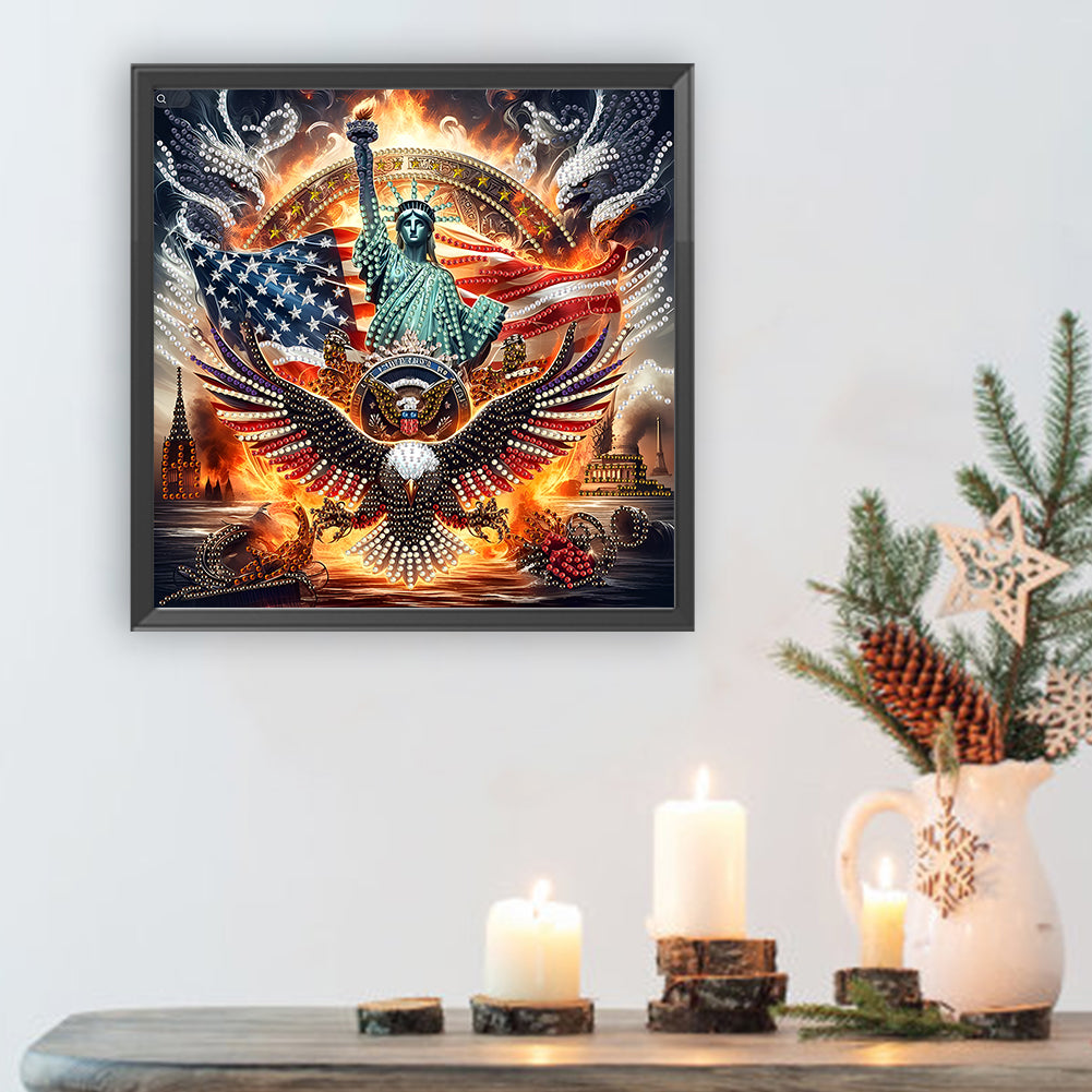 American Flag Independence Day - Special Shaped Drill Diamond Painting 30*30CM