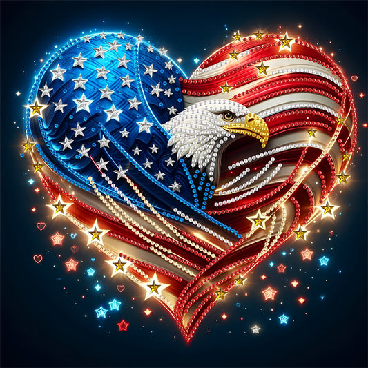 American Flag Independence Day - Special Shaped Drill Diamond Painting 30*30CM