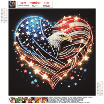 American Flag Independence Day - Special Shaped Drill Diamond Painting 30*30CM