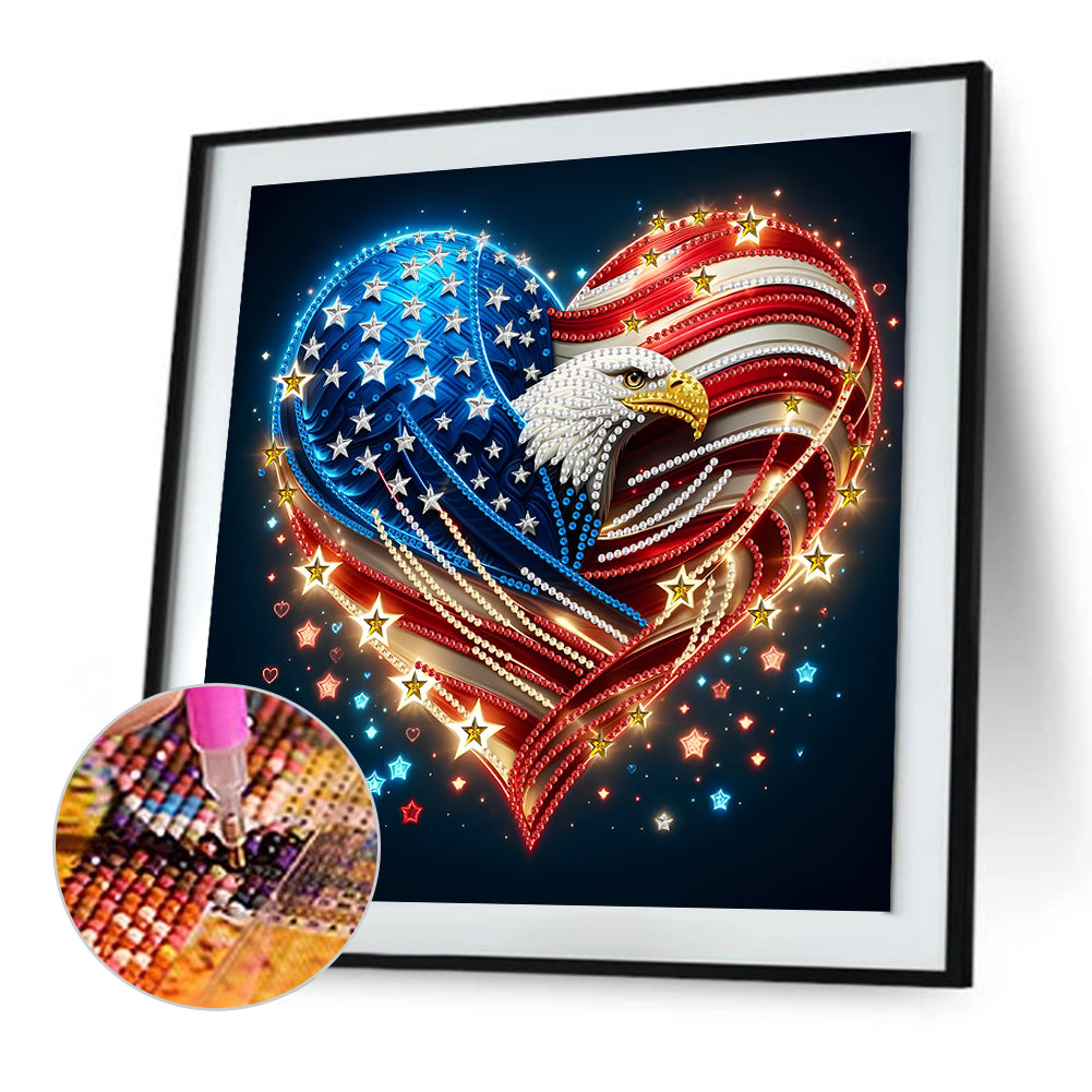 American Flag Independence Day - Special Shaped Drill Diamond Painting 30*30CM