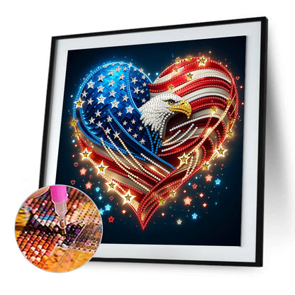 American Flag Independence Day - Special Shaped Drill Diamond Painting 30*30CM