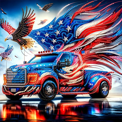 American Flag Independence Day - Special Shaped Drill Diamond Painting 30*30CM